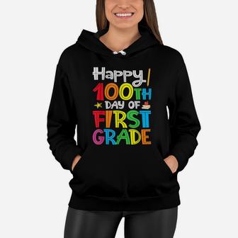 Happy 100Th Day Of First Grade For Boys Girls Students Women Hoodie | Crazezy UK