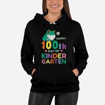 Happy 100Th Day Of Kindergarten Boy Girl Or Teacher 100 Days Women Hoodie | Crazezy