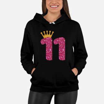 Happy Birthday Girls 11Th Party 11 Years Old Bday Women Hoodie | Crazezy