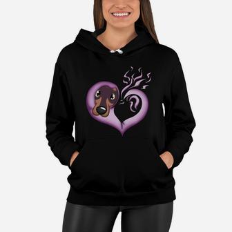 Happy Valentines Day Dachshund Animal Lovers Women Hoodie - Seseable