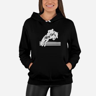 Horse Showjumping Equestrian Art Horse Girl Women Hoodie - Thegiftio