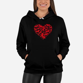 Horses Heart For Valentines Day Happy Valentine Women Hoodie - Seseable