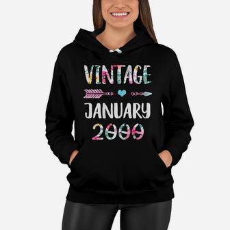January Girls 2000 Birthday Gift 21 Years Old Made In 2000 Women Hoodie | Crazezy AU