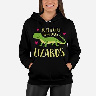 Just A Girl That Loves Lizards Cute Lizard Girl Women Hoodie | Crazezy AU