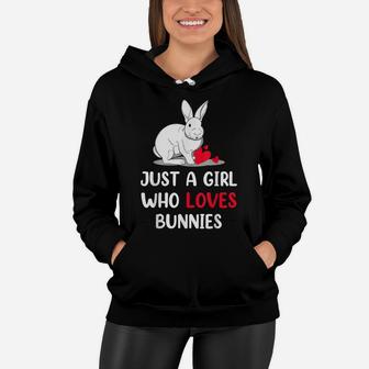 Just A Girl Who Love Bunnies Cute Easter Day Girls Women Hoodie | Crazezy UK