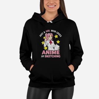 Just A Girl Who Loves And Sketching Girls Women Hoodie | Crazezy
