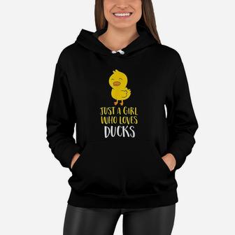 Just A Girl Who Loves Ducks Cute Duck Girl Women Hoodie - Thegiftio UK