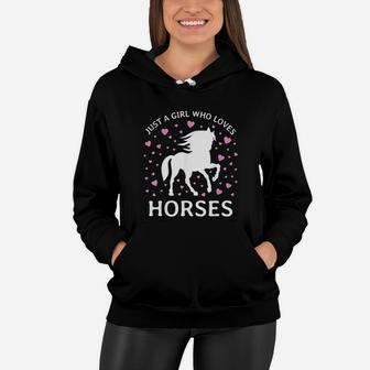 Just A Girl Who Loves Horses Cowgirl Horse Girl Riding Gift Women Hoodie | Crazezy UK