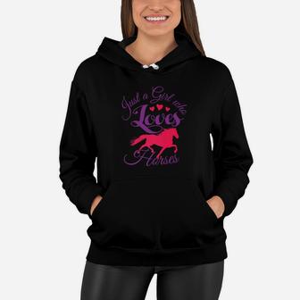 Just A Girl Who Loves Horses Girls Women Hoodie - Thegiftio