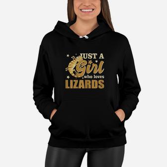 Just A Girl Who Loves Lizards Reptile Gift Women Hoodie | Crazezy DE