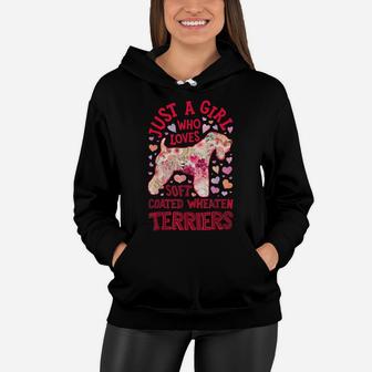 Just A Girl Who Loves Soft Coated Wheaten Terriers Flower Women Hoodie | Crazezy