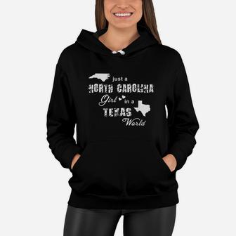 Just A North Carolina Girl In A Texas World Women Hoodie | Crazezy
