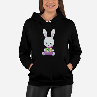 Kawaii Bunny Basket Eggs Easter Cotton Boy And Girl Clothes Women Hoodie | Crazezy AU