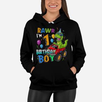 Kids 1 Year Old Shirt 1St Birthday Boy T Rex Dinosaur Women Hoodie | Crazezy CA