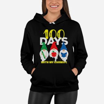 Kids 100Th Day Of School 100 Days With My Gnomies Boys Girls Women Hoodie - Monsterry