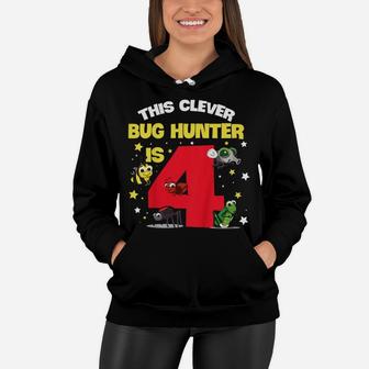 Kids Insect Expert Design For Your 4 Year Old Bug Hunter Daughter Women Hoodie | Crazezy