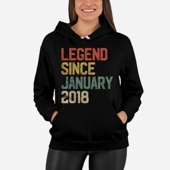 Kids Legend Since January 2018 3Rd Birthday Gift 3 Year Old Women Hoodie | Crazezy DE