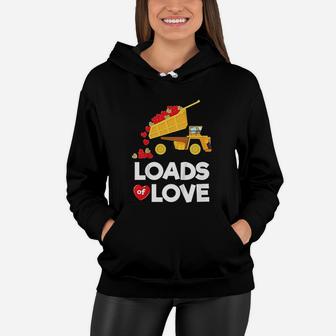 Kids Loads Of Love For Boys Kids Gift Valentine Dump Truck Women Hoodie - Thegiftio UK
