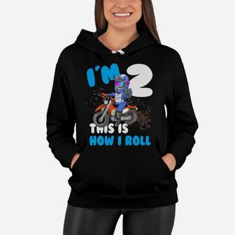 Kids Motocross Birthday Boy Little Toddler Is Two Years Old Women Hoodie | Crazezy AU