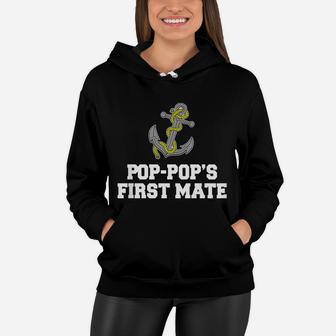 Kids Pop-Pop's First Mate Grandson Granddaughter Boat Shirt Women Hoodie | Crazezy DE