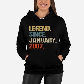 Legend Since January 2007 13 Years Old Boys Gifts Women Hoodie | Crazezy AU