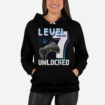 Level 7 Unlocked Video Game 7Th Birthday Gamer Gift Boys Women Hoodie | Crazezy