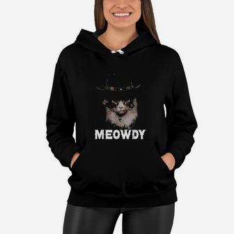 Meowdy Cowboy Cat Women Hoodie | Crazezy