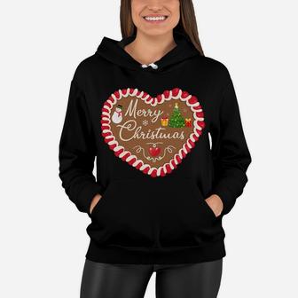 Merry Christmas Gingerbread Heart Family Women Girls Gift Sweatshirt Women Hoodie | Crazezy CA