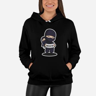 Ninja-Charakter-Design Schwarzes Hoodie, Stylisches Outfit für Fans - Seseable