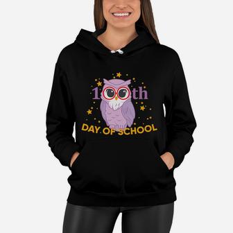 Owl Happy 100Th Day In School Days Smarter Kids Kindergarten Women Hoodie | Crazezy DE