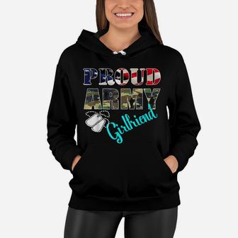 Proud Army Girlfriend Flag American T Shirt - Military Famil Women Hoodie | Crazezy