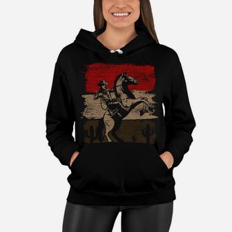 Retro Horse Riding Western Cowboy Women Hoodie | Crazezy