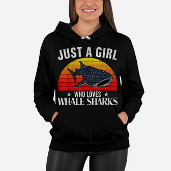 Retro Just A Girl Who Loves Whale Sharks Funny Women Gift Women Hoodie | Crazezy