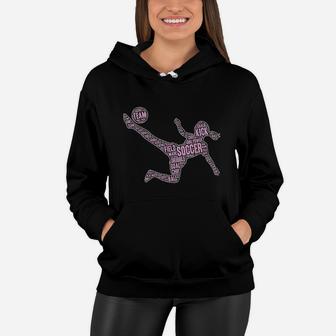 Soccer Typography Youth Girls And Women Players Women Hoodie | Crazezy CA