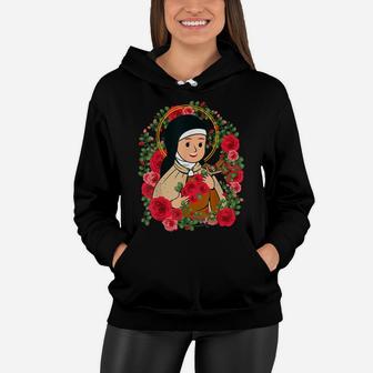 St Therese Of Lisieux Kids Little Flower Rose Catholic Saint Women Hoodie | Crazezy