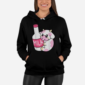 Strawberry Milk Kawaii Cow Cute Kids Teens Gift Women Hoodie | Crazezy DE