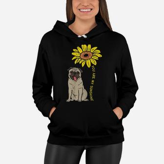 Sunflower Sunshine Pug Cute Animal Pet Dog Women Girls Gift Women Hoodie | Crazezy CA