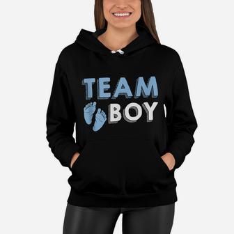 Team Boy Gender Reveal Baby Shower Birth Party Family Gift Women Hoodie | Crazezy UK