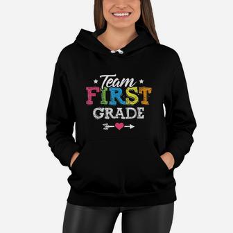 Team First Grade Teacher Student Back To School Kids Women Hoodie | Crazezy CA