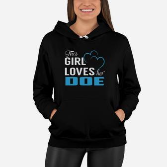 This Girl Loves Her Doe Name Shirts Women Hoodie - Thegiftio UK