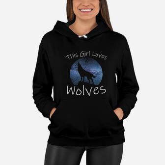 This Girl Loves Wolves Wolf Women Hoodie - Thegiftio UK