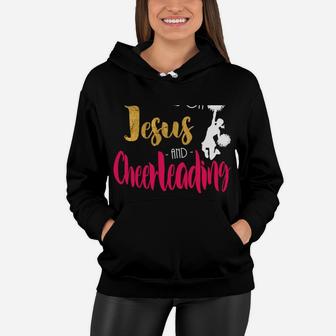 This Girl Runs On Jesus And Cheerleading Cheerleader Gift Women Hoodie | Crazezy CA