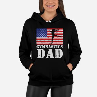 USA American Flag Gymnastics Dad Hobbie Gift Women Hoodie - Seseable