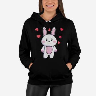 Valentines Couple Bunny Heart Matching For Female Girls Women Hoodie - Monsterry DE