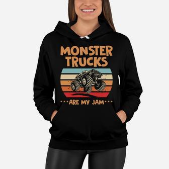 Vintage Monster Truck Are My Jam, Truck Boys Birthday Boy Women Hoodie | Crazezy
