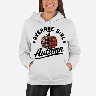 Average Girl Autumn - Fall Season - Leopard Plaid Pumpkin Sweatshirt Women Hoodie | Crazezy CA