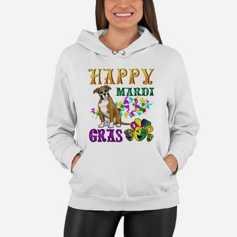 Boxer Dog Breed Happy Mardi Gras Festival Women Hoodie - Seseable