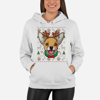 Chihuahua Ugly Christmas Reindeer Antlers Xmas Girls Kids Women Hoodie | Crazezy