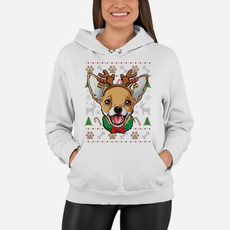 Chihuahua Ugly Christmas Reindeer Antlers Xmas Girls Women Sweatshirt Women Hoodie | Crazezy UK