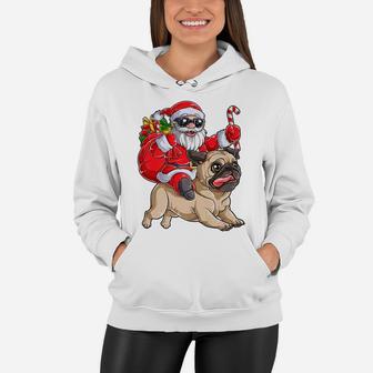 Christmas Santa Claus Riding Pug Xmas Boys Girls Pugmas Dog Women Hoodie | Crazezy CA
